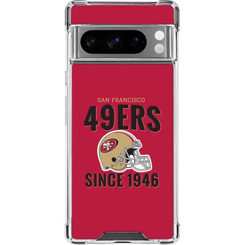 NFL San Francisco 49ers Helmet Google Pixel 8 Pro Clear Case